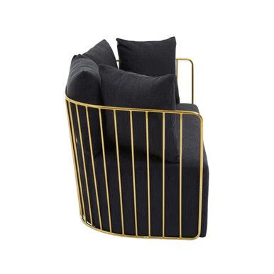 Azalea Two Seat Black Fabric Sofa - Image 6
