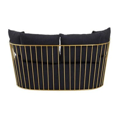 Azalea Two Seat Black Fabric Sofa - Image 7