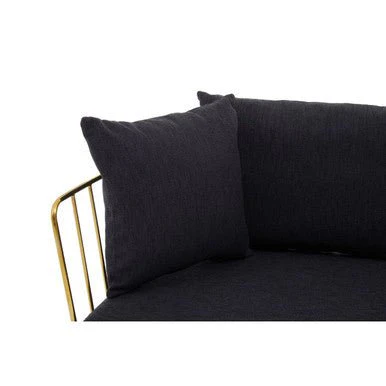 Azalea Two Seat Black Fabric Sofa - Image 9