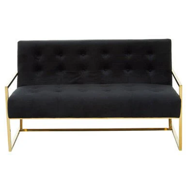 Azalea Two Seat Black Velvet Sofa - Image 7