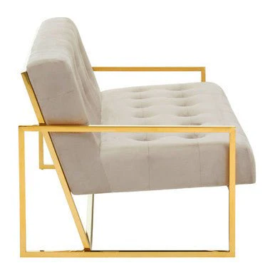 Azalea Two Seat Mink Velvet Sofa - Image 7