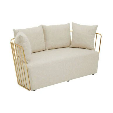 Azalea Two Seat Natural Fabric Sofa - Image 5