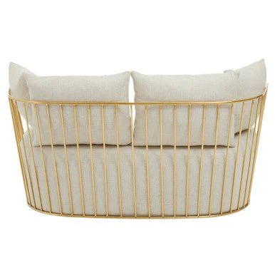 Azalea Two Seat Natural Fabric Sofa - Image 7