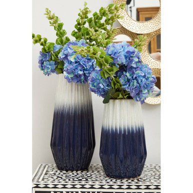 Azul Large Ombre Vase In Blue - Image 9