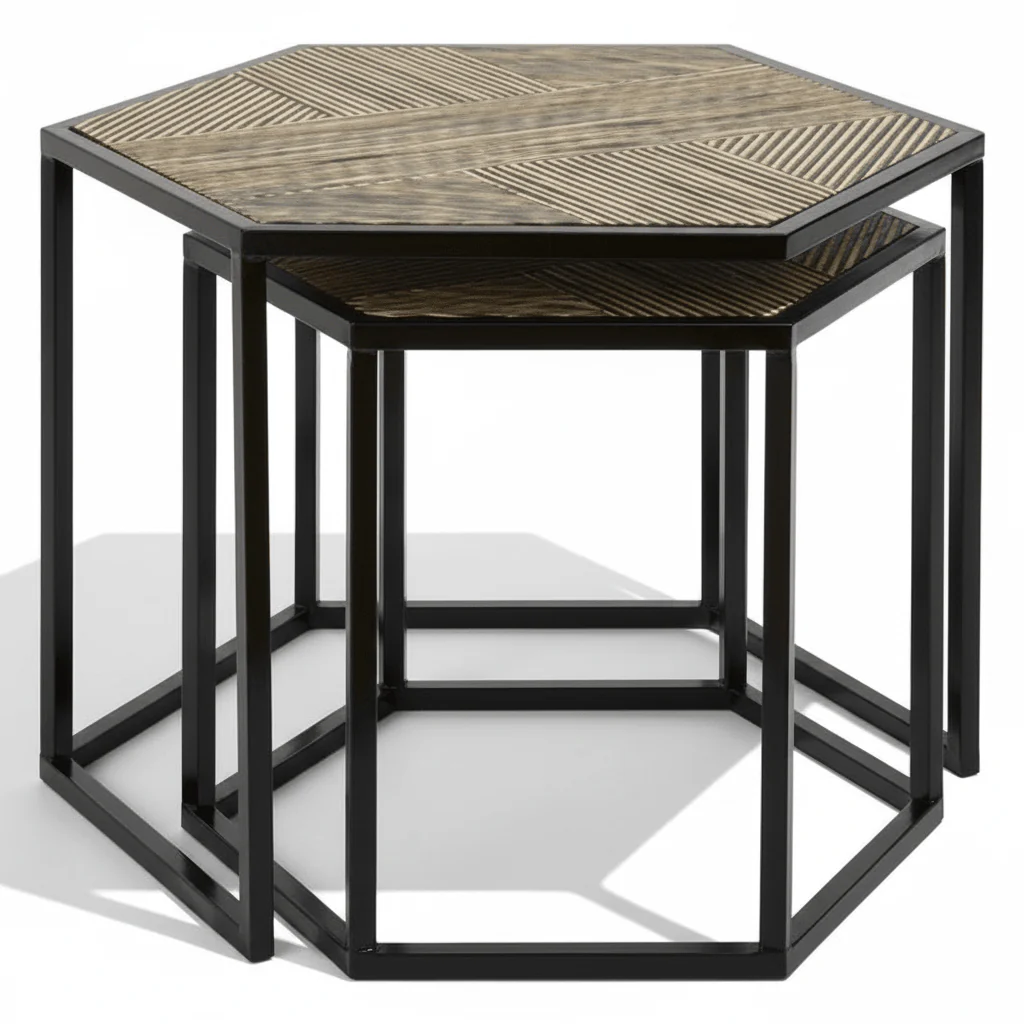 Babita Set Of 2 Hexagon Side Tables