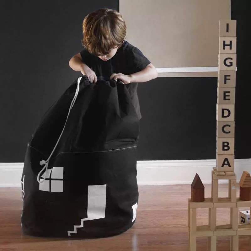 Baby Toy Storage Bag Play Mats Carpet For Children Room Decor Large Capacity Cute House Design Cotton Canvas Mat For Kids - Image 9