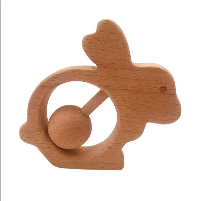Baby Wooden Rattles, Raw Wooden Toys, Silicone Beads Color Enlightenment Education, Chewable Toys - Image 20