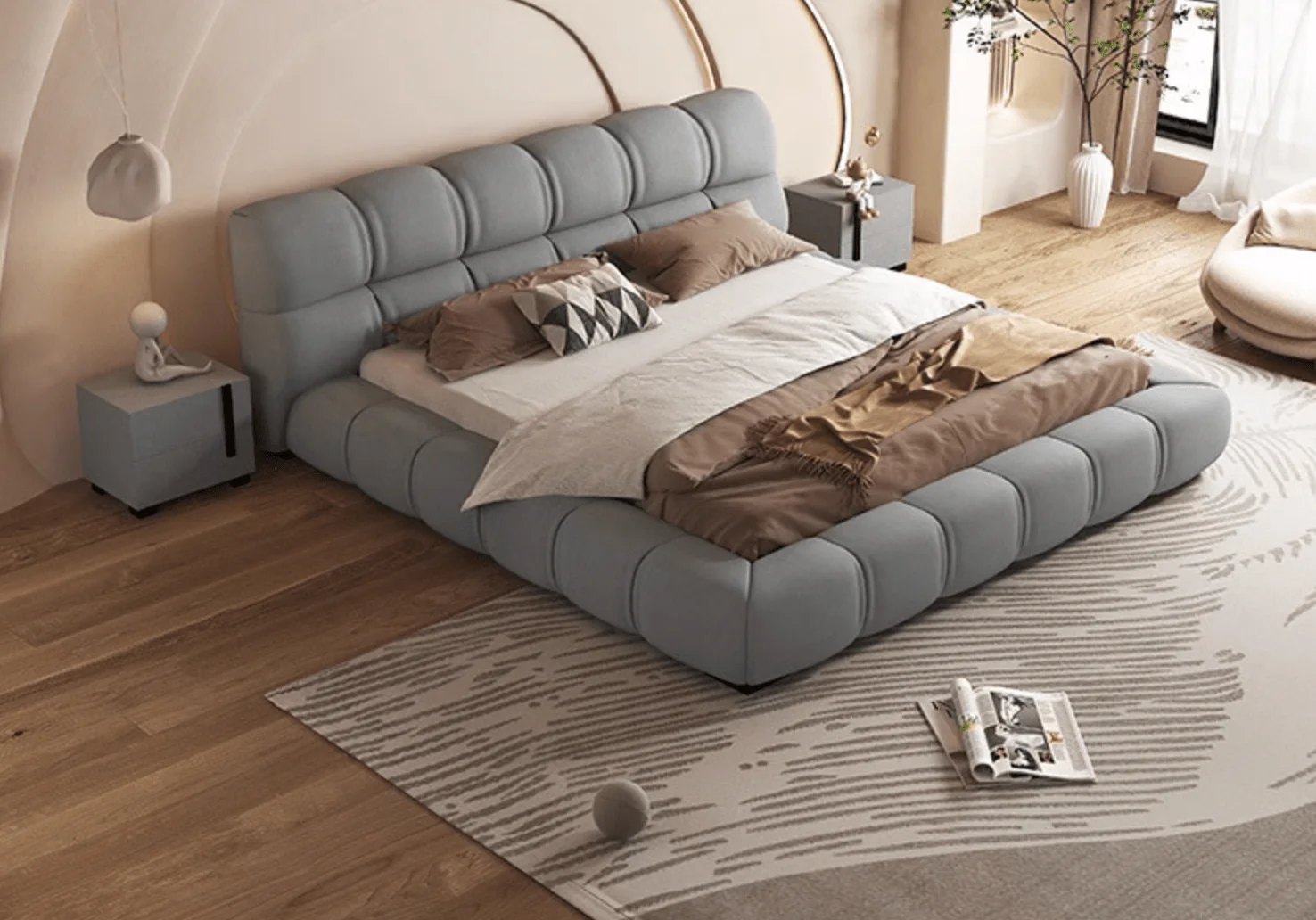 Bader King Size / Super King Size Bed, Velvet - Image 14