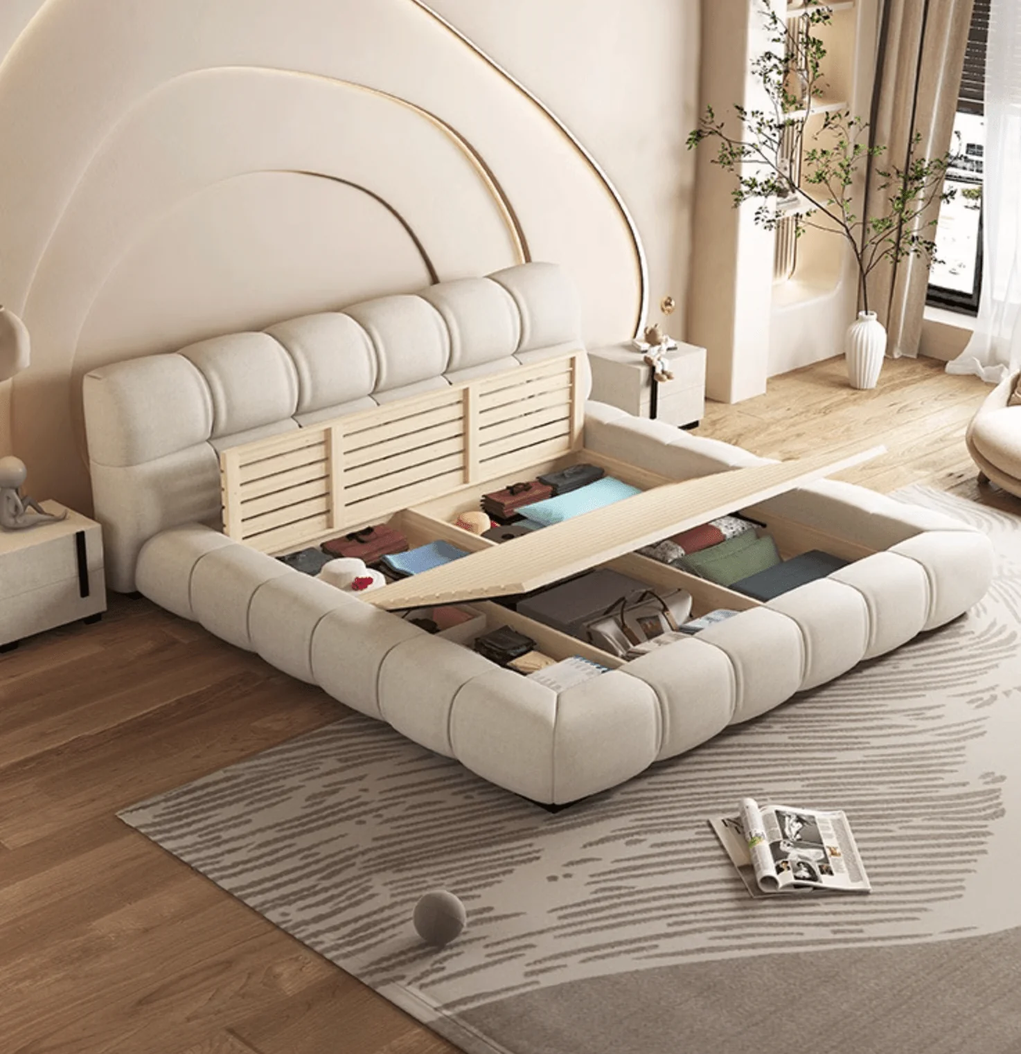Bader King Size / Super King Size Bed, Velvet - Image 8
