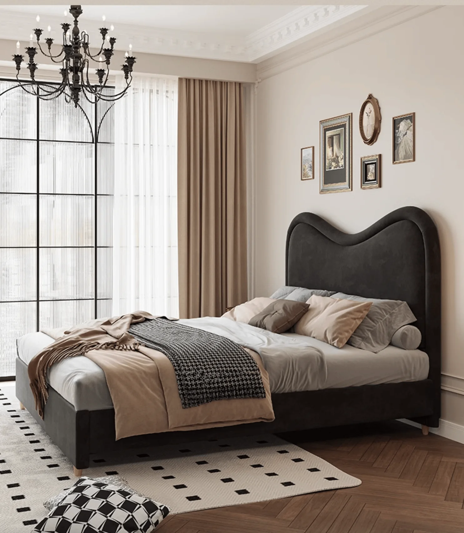 Baeyer King Size / Super King Size Bed, Velvet - Image 5