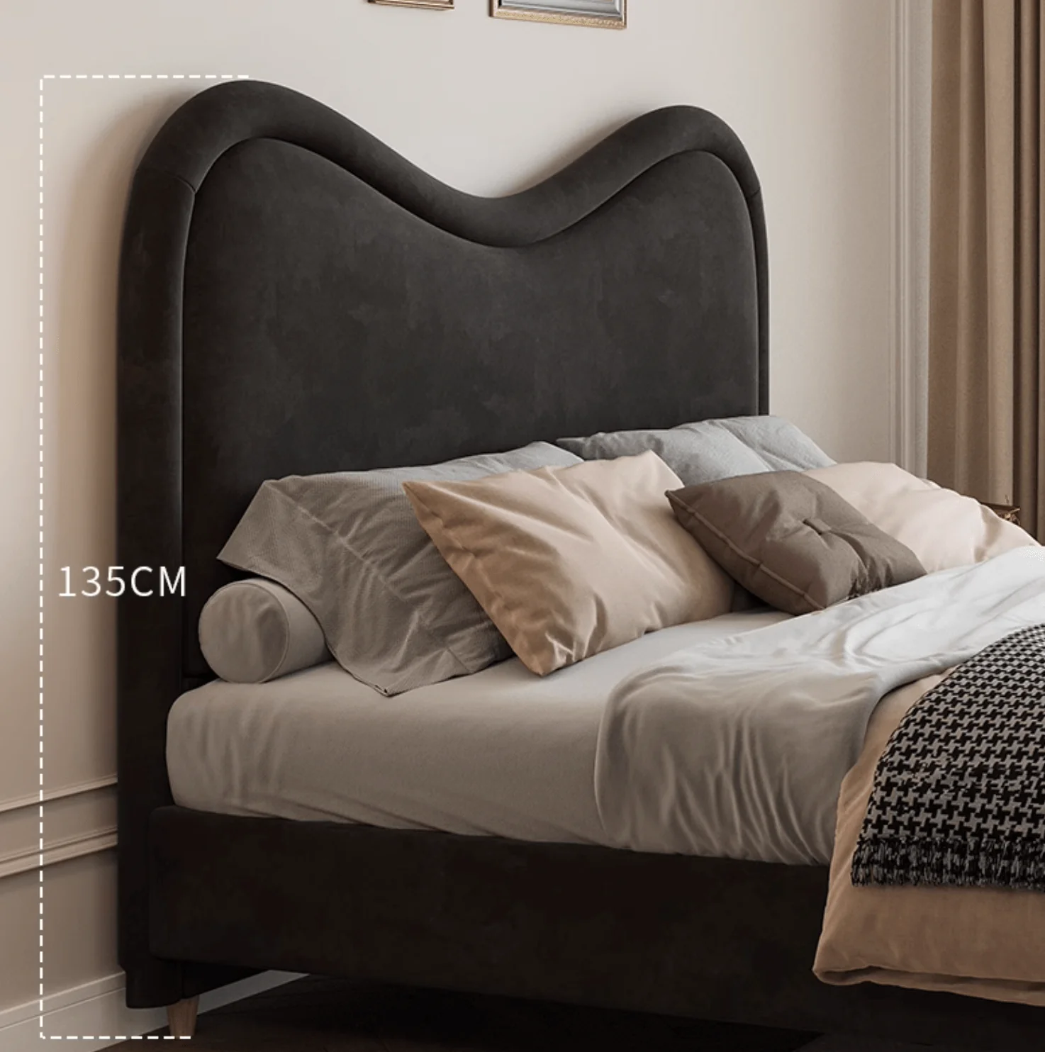 Baeyer King Size / Super King Size Bed, Velvet - Image 8