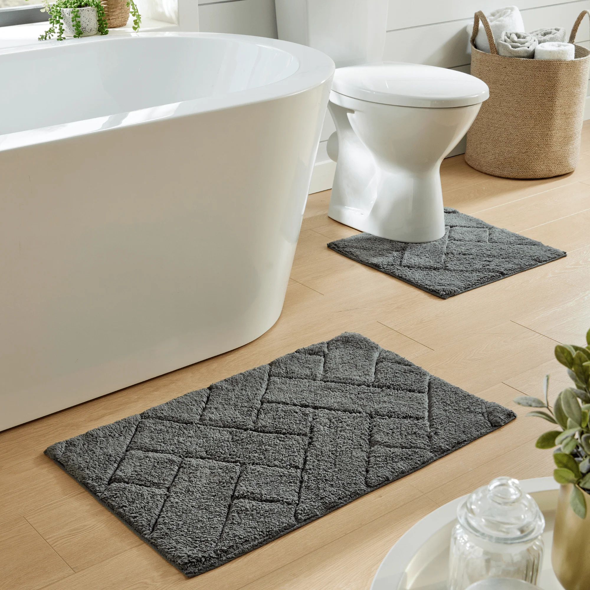 Bali Bath Mat & Pedestal Set Luxurious Super Absorbent Extra-Soft Cotton Mats for Bathroom Comfort and Style in Multiple Colours - Image 13