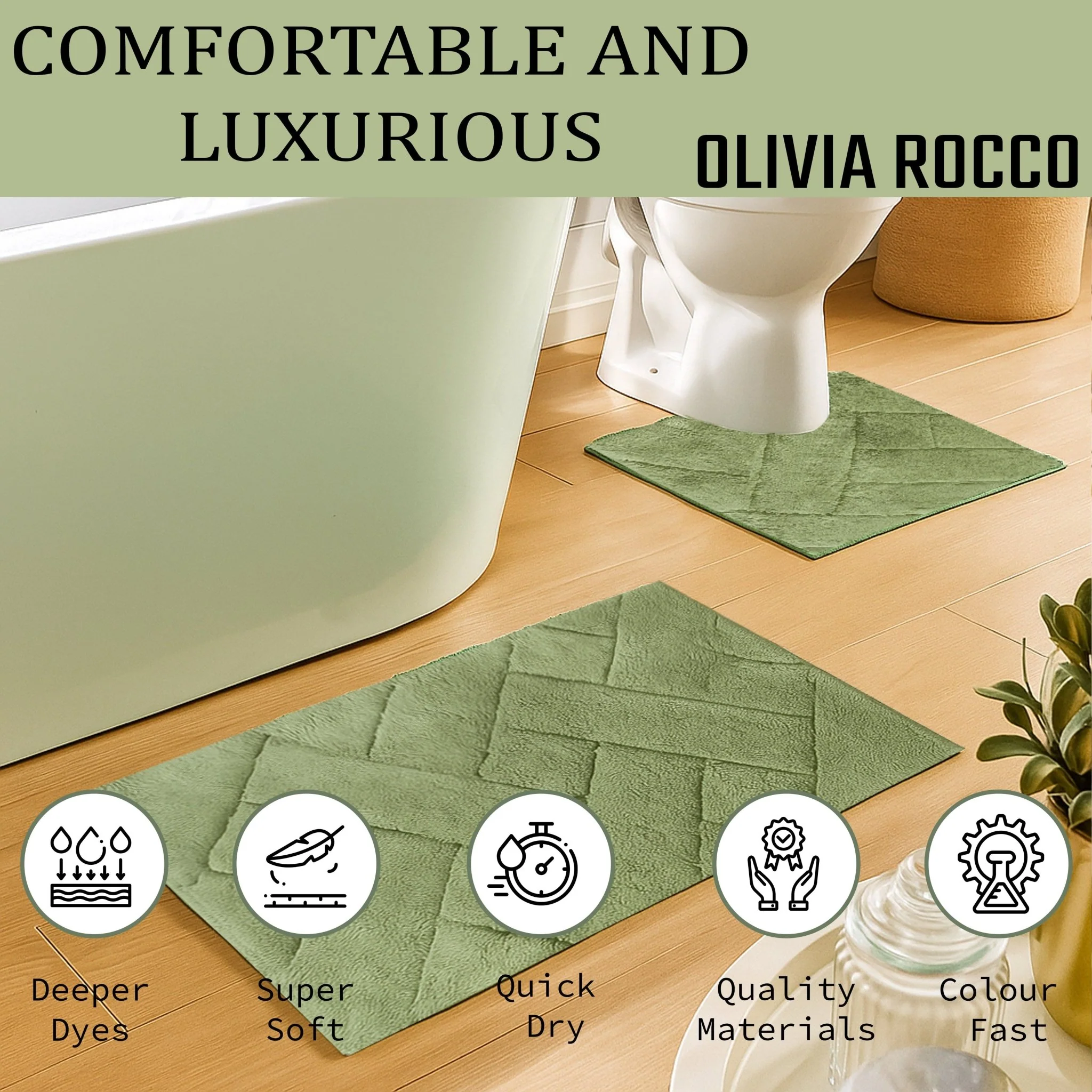 Bali Bath Mat & Pedestal Set Luxurious Super Absorbent Extra-Soft Cotton Mats for Bathroom Comfort and Style in Multiple Colours - Image 18