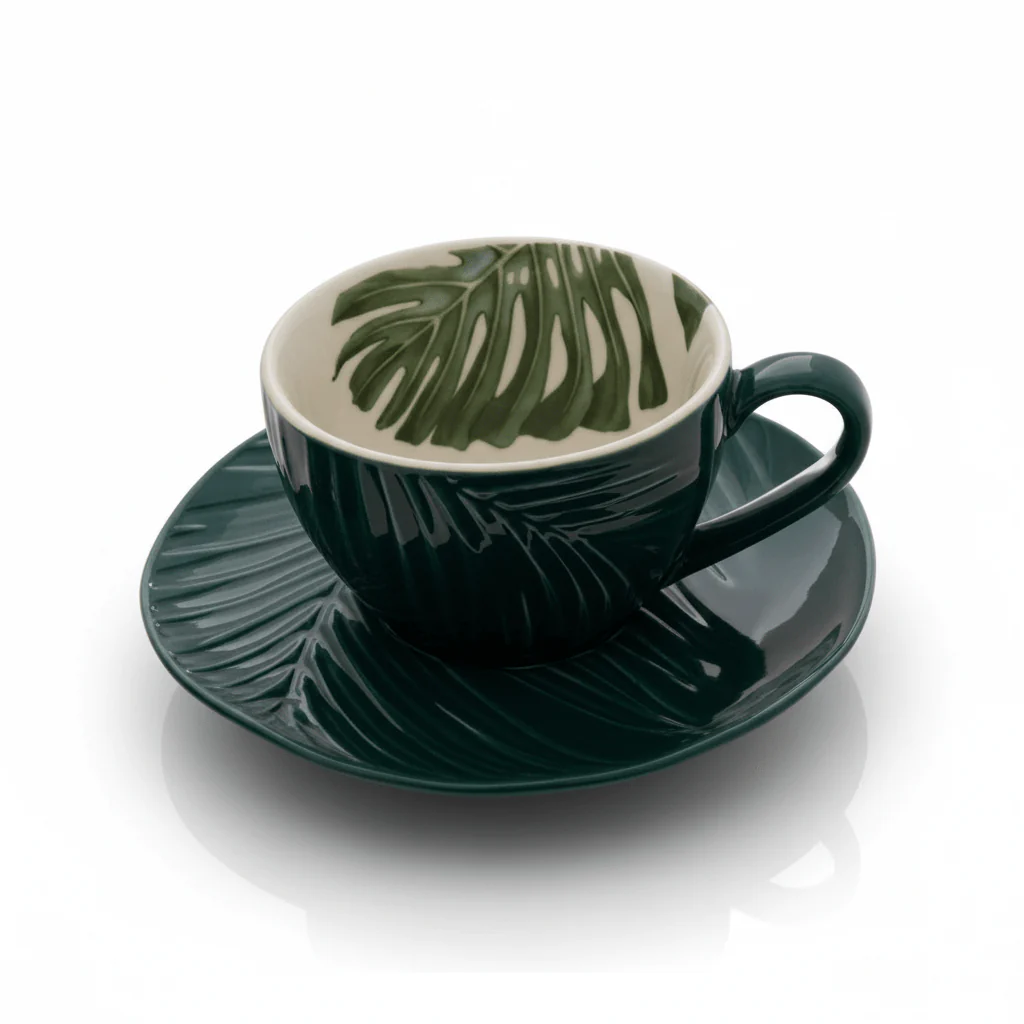 Bali Dark Green Cup And Saucer