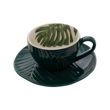 Bali Dark Green Cup And Saucer - Image 5
