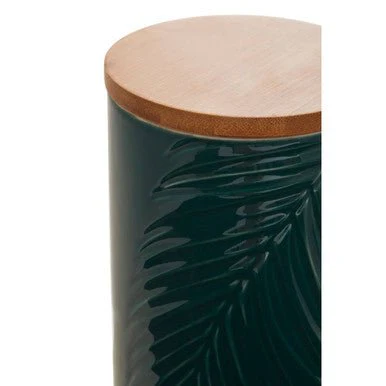 Bali Dark Green Large Storage Jar with Bamboo Lid - Image 7
