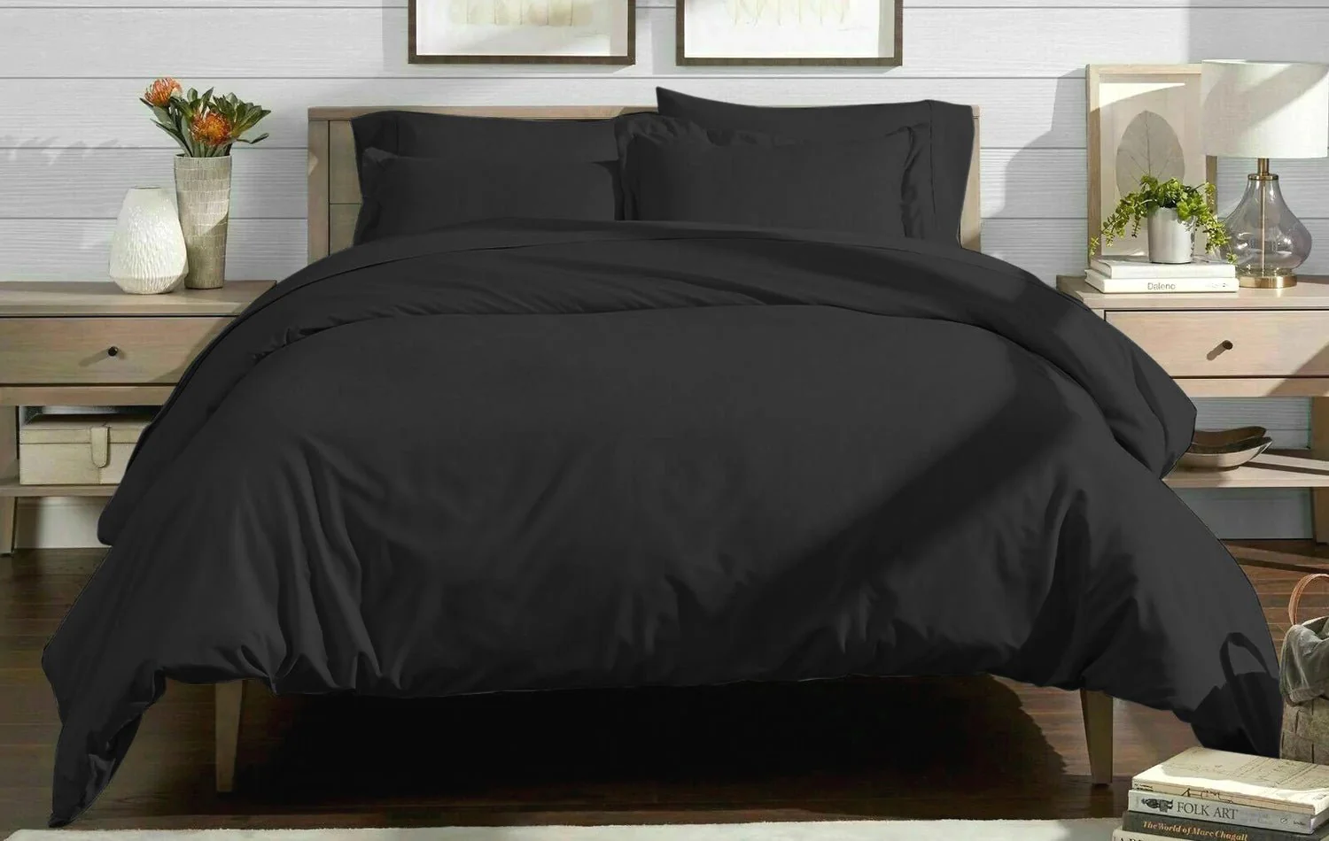 Bamboo Duvet Bed Set in Black - Image 2