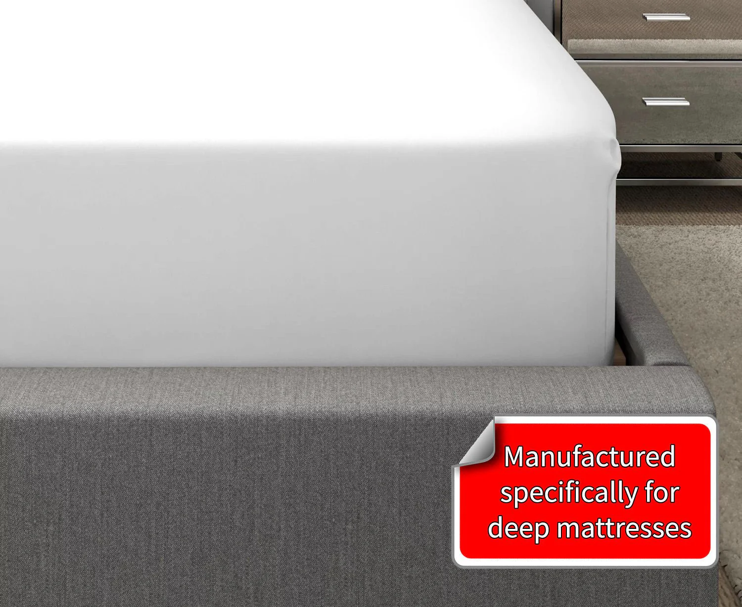 Bamboo Duvet Cover Bed Set in White - Image 5