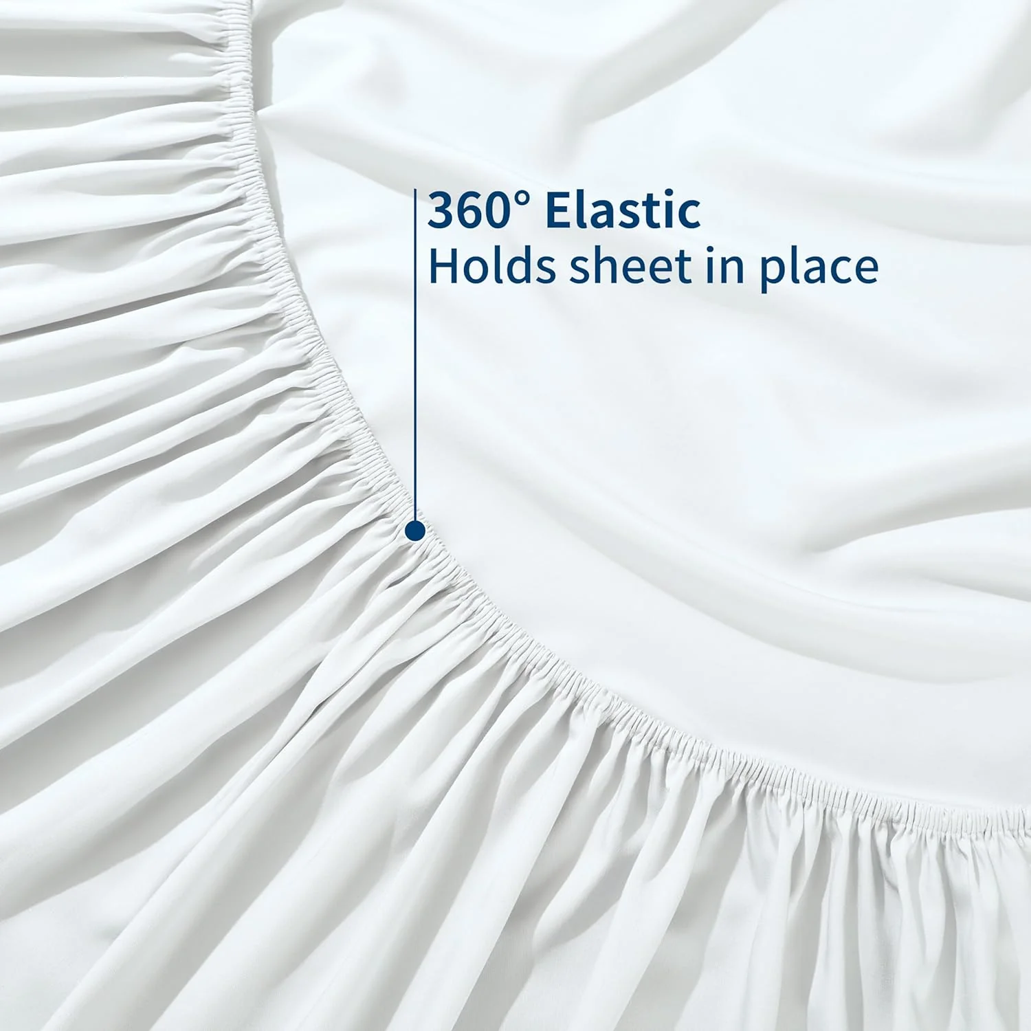 Bamboo Fitted Sheet in White (UK Standard) - Image 3