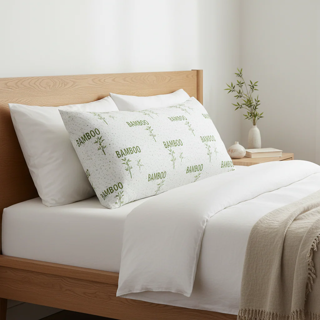 Bamboo Memory Foam Pillow Hypoallergenic Cooling Luxury Premium Fibre Filling for Superior Comfort and Support - Image 3