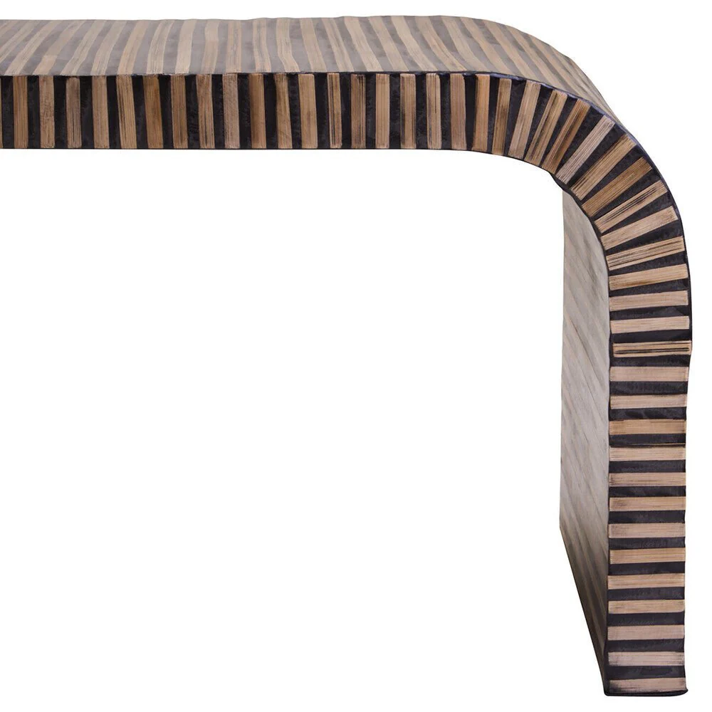 Bambusa Bamboo Inlay Curved Coffee Table - Image 10