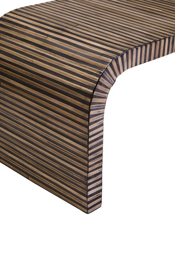 Bambusa Bamboo Inlay Curved Coffee Table - Image 11