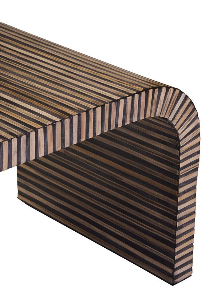 Bambusa Bamboo Inlay Curved Coffee Table - Image 12