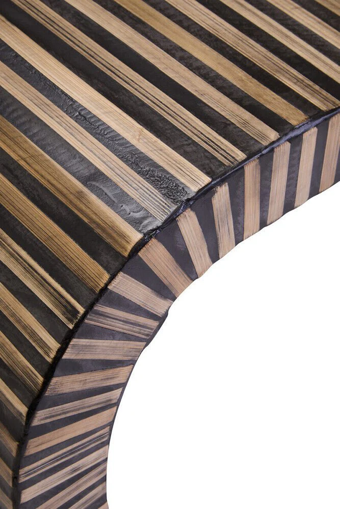 Bambusa Bamboo Inlay Curved Coffee Table - Image 13