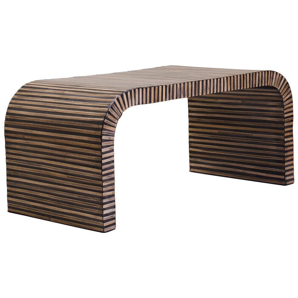 Bambusa Bamboo Inlay Curved Coffee Table - Image 6