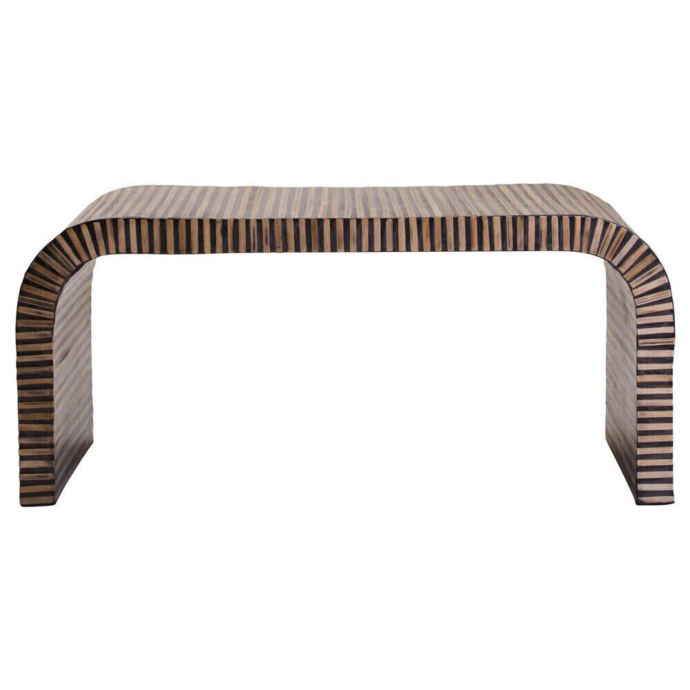 Bambusa Bamboo Inlay Curved Coffee Table - Image 7