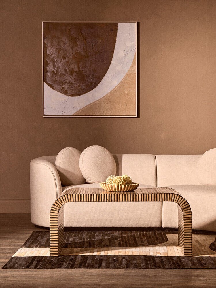 Bambusa Bamboo Inlay Curved Coffee Table - Image 9