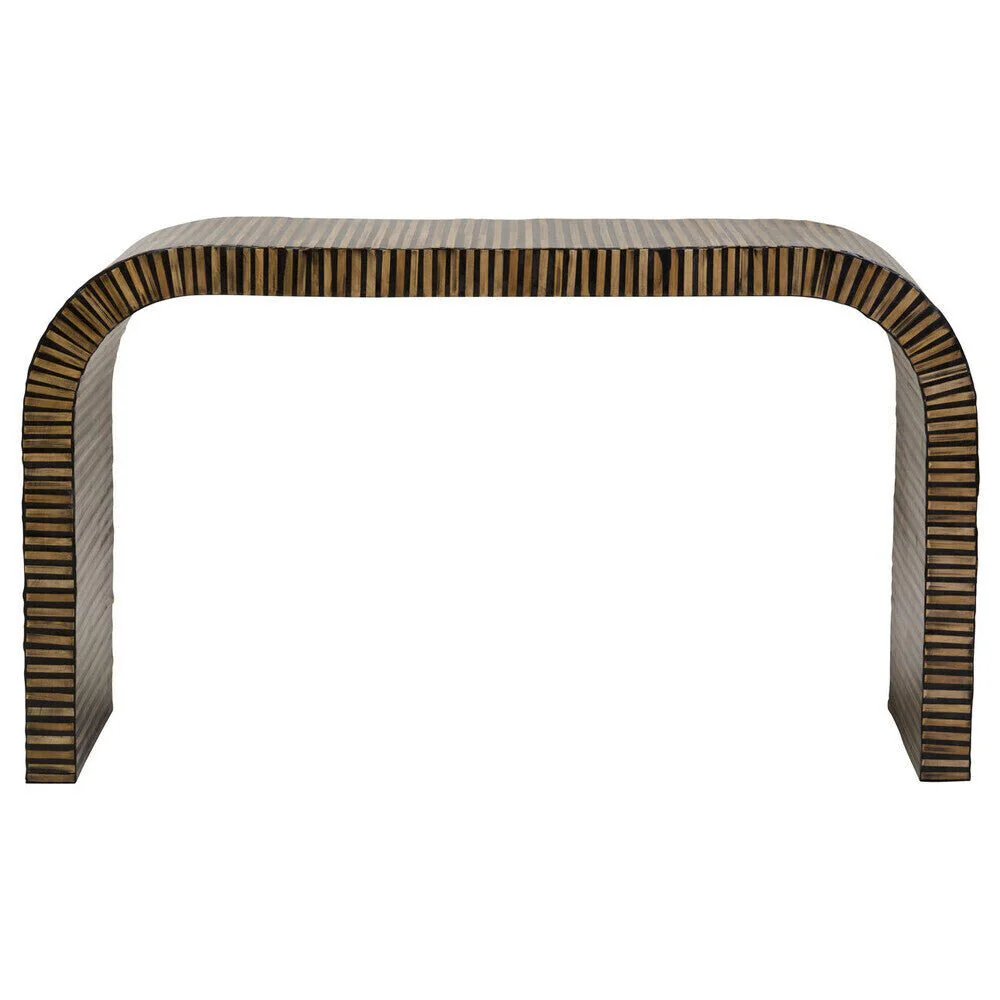 Bambusa Bamboo Inlay Curved Console Table - Image 6