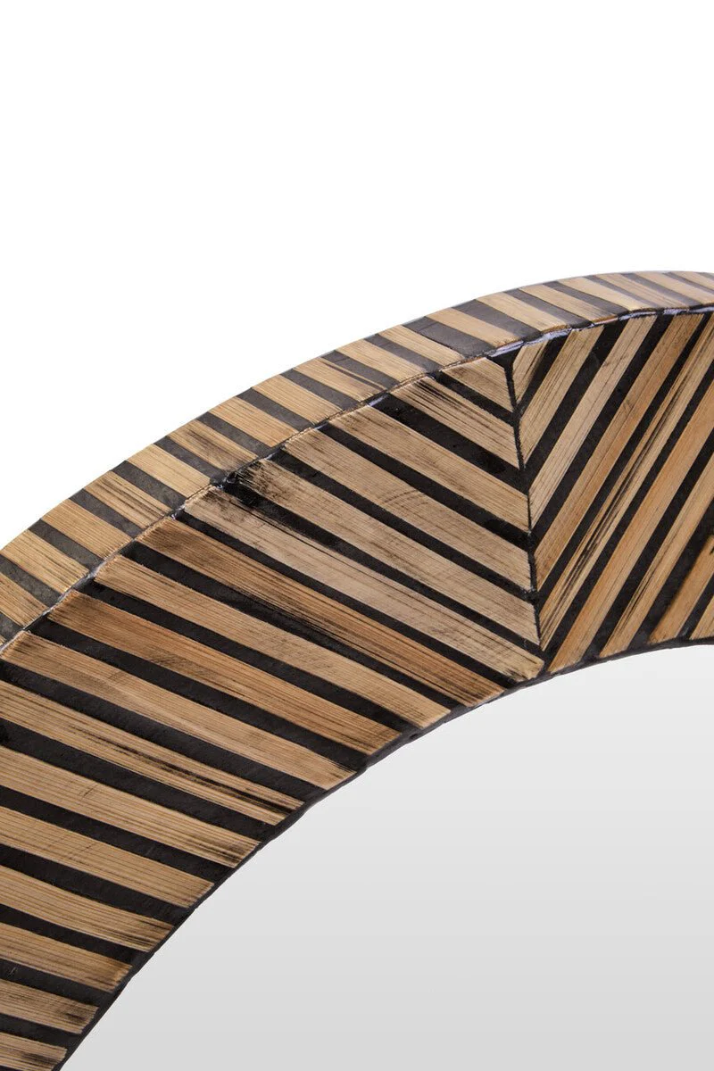 Bambusa Bamboo Inlay Round Wall Mirror - Image 10