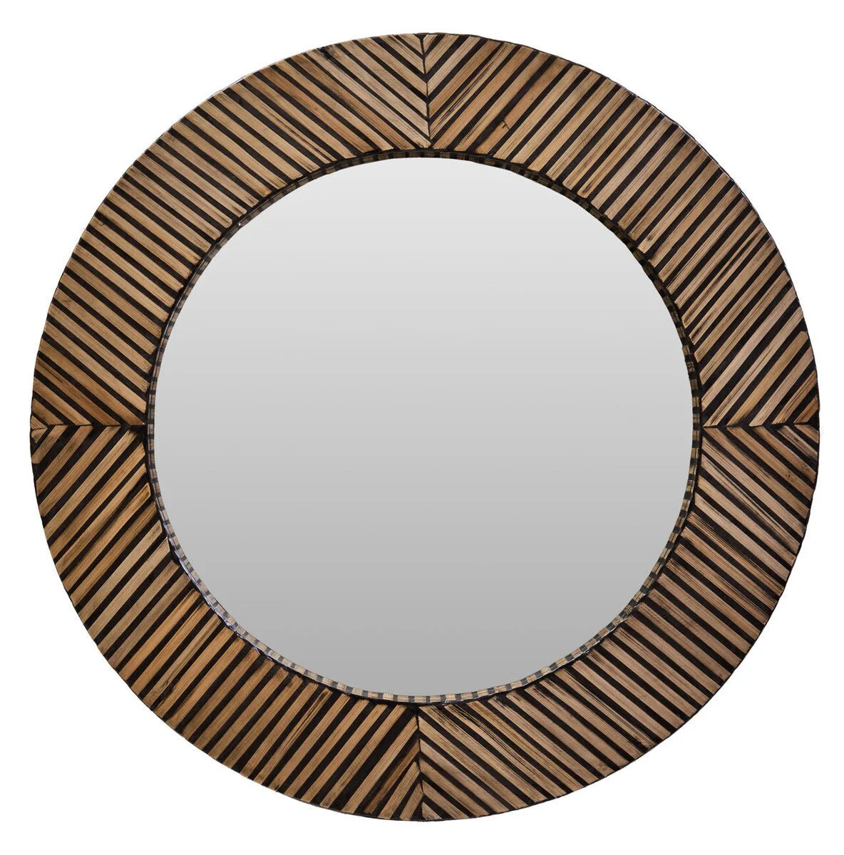 Bambusa Bamboo Inlay Round Wall Mirror - Image 5