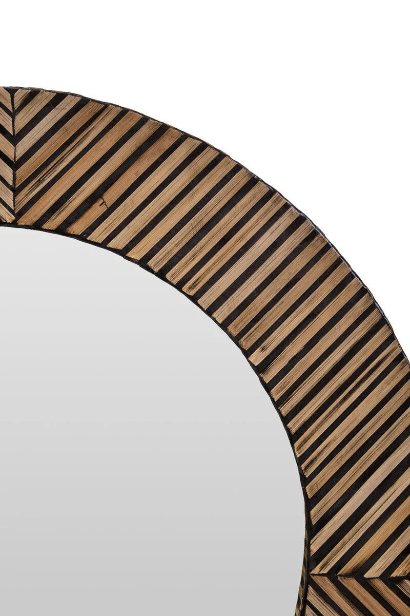 Bambusa Bamboo Inlay Round Wall Mirror - Image 6