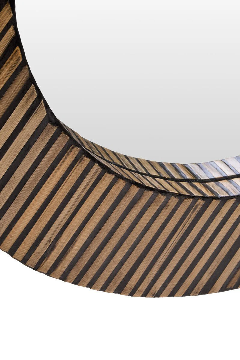 Bambusa Bamboo Inlay Round Wall Mirror - Image 8