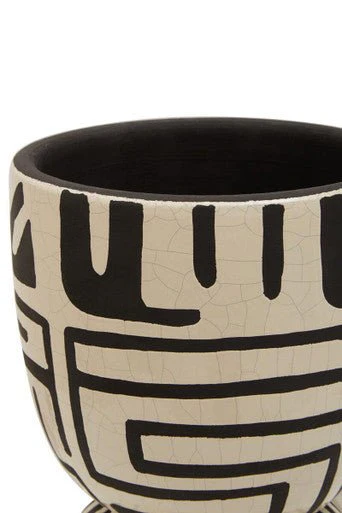 Barren Earthenware White And Black Planter - Image 13