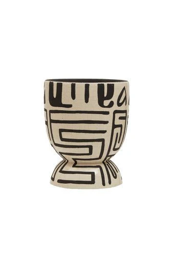 Barren Earthenware White And Black Planter - Image 6