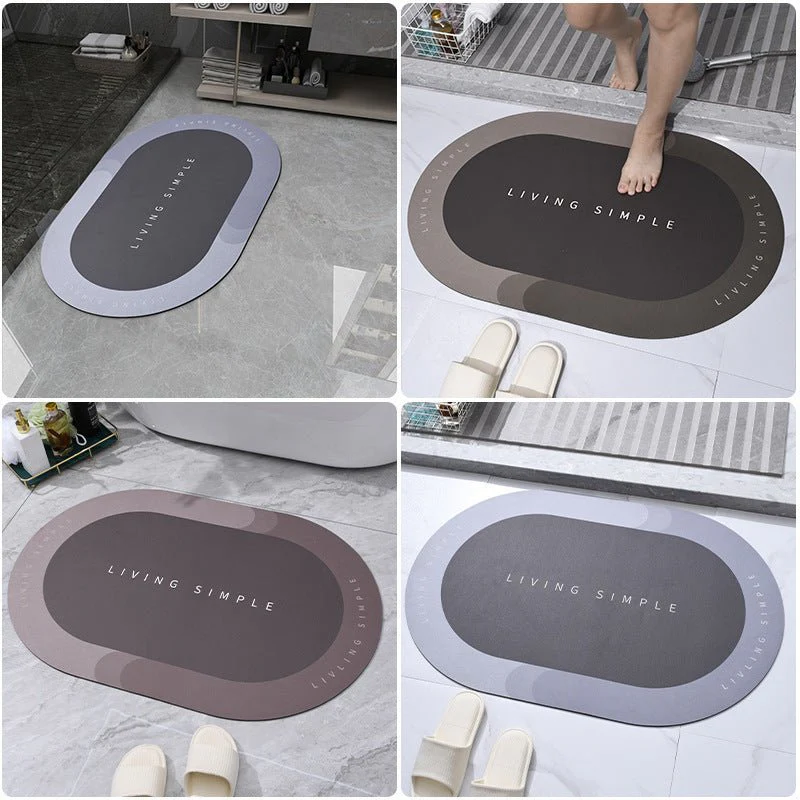 Bath Mat Entrance Door Mat Super Absorbent Bathroom Mats Quick Drying Bathroom Carpet Modern Simple Non-Slip Floor Mats Home - Image 2