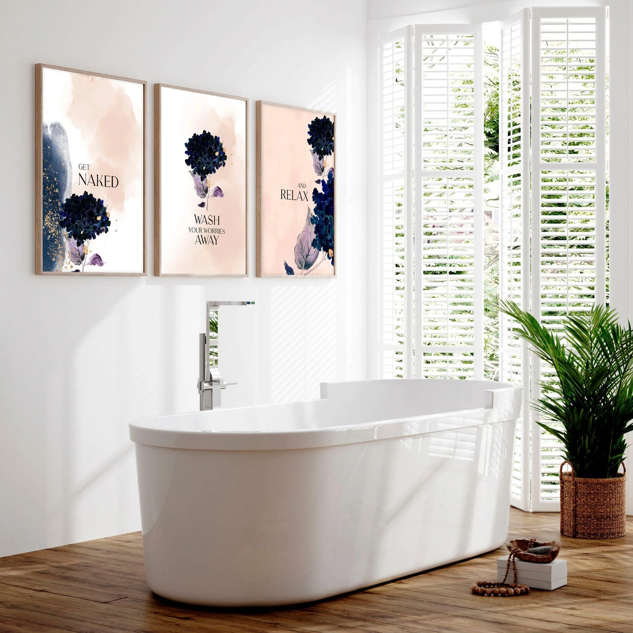 Bathroom artwork prints | Set of 3 framed wall art prints - Image 6