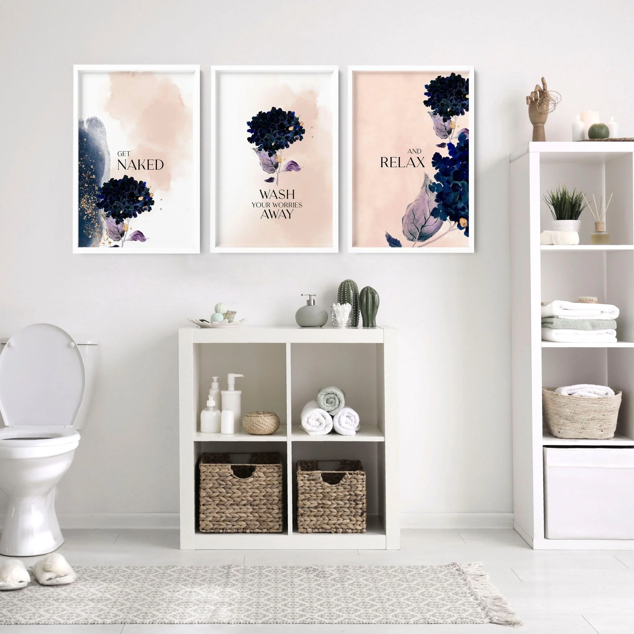 Bathroom artwork prints | Set of 3 framed wall art prints - Image 7