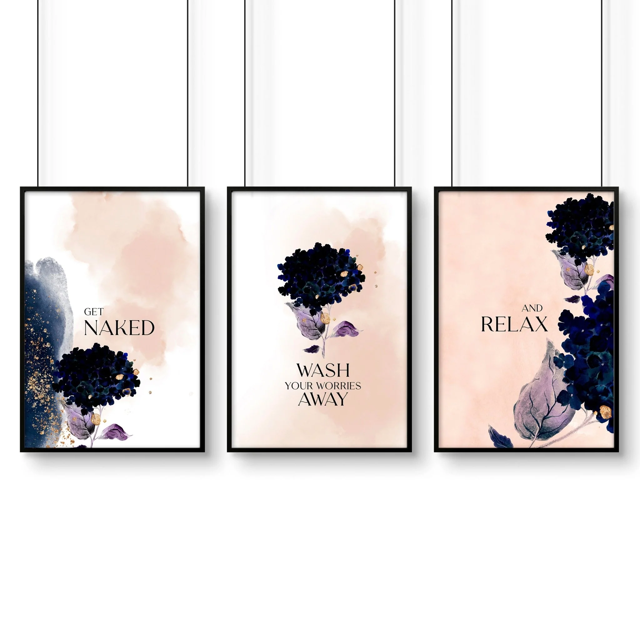 Bathroom artwork prints | Set of 3 framed wall art prints - Image 8