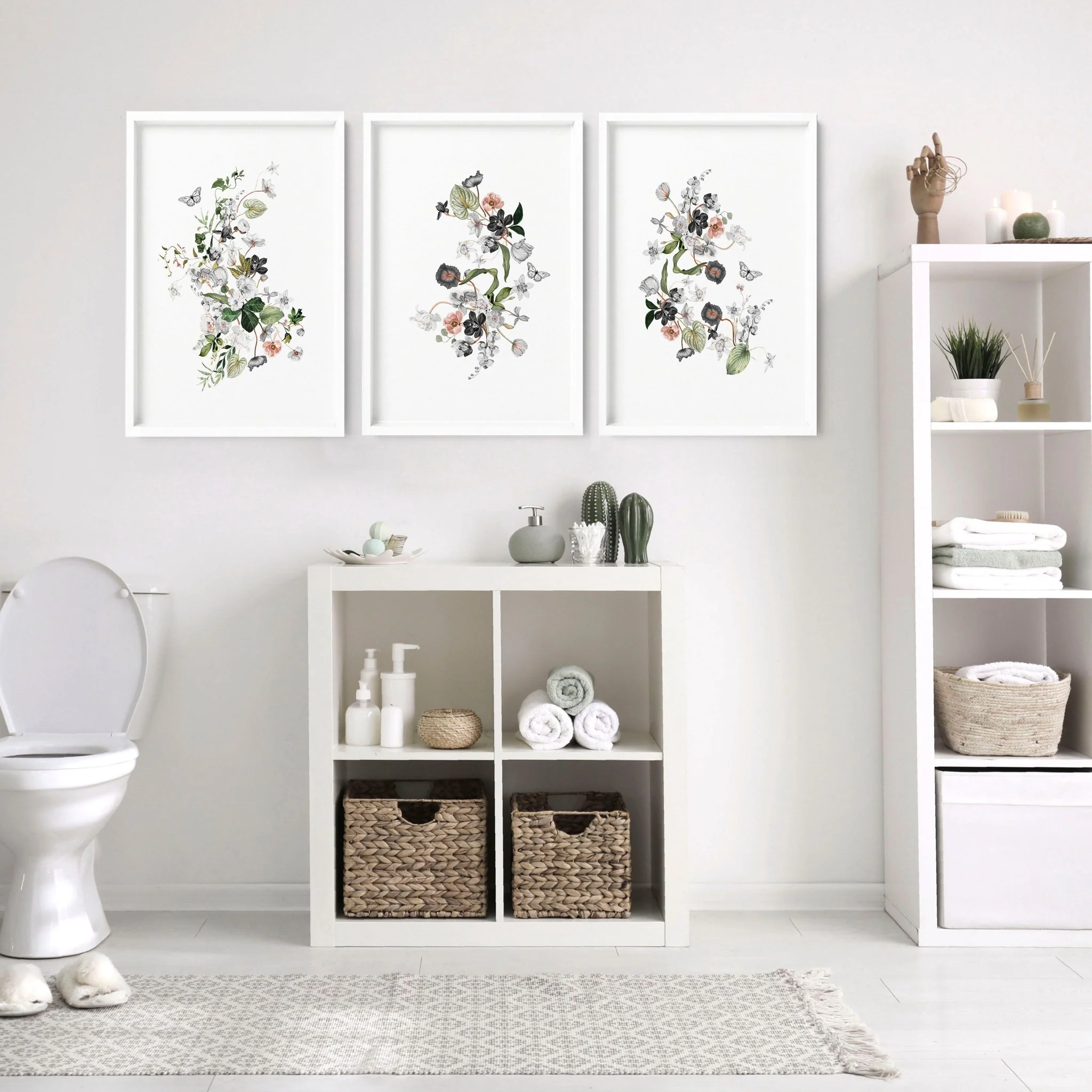 Bathroom chic shabby decor | set of 3 framed wall prints - Image 4