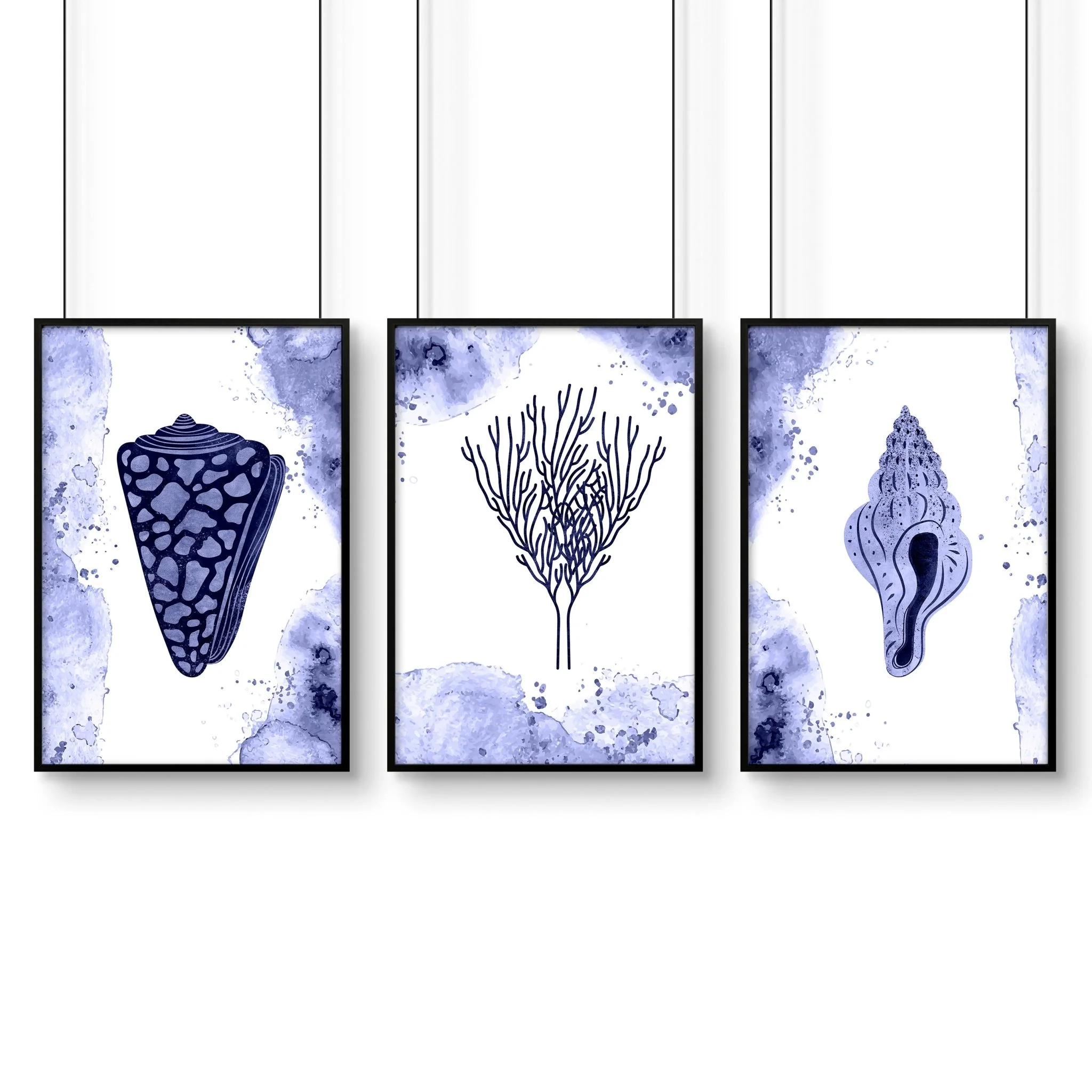 Bathroom decor blue | set of 3 wall art prints - Image 8