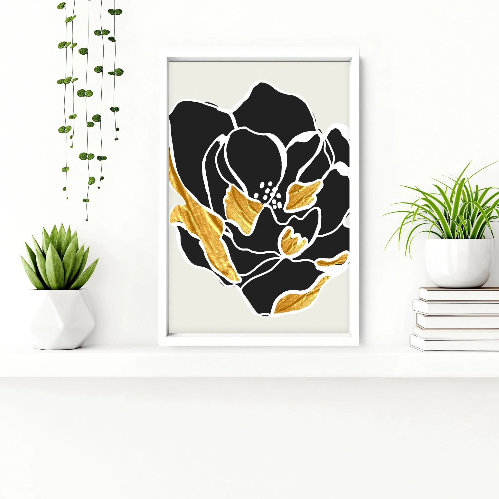 Bathroom decor gold | set of 3 framed wall art - Image 4