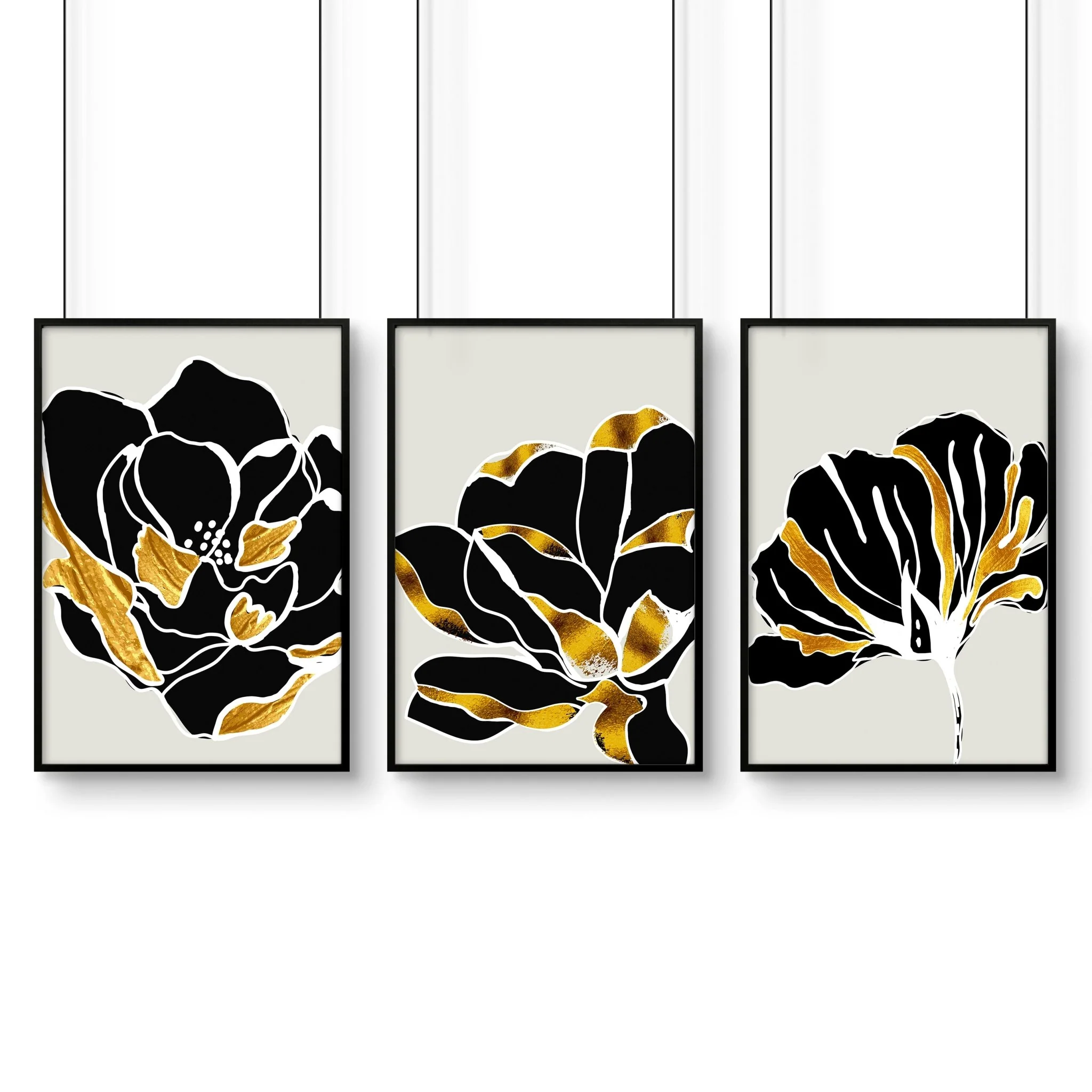 Bathroom decor gold | set of 3 framed wall art - Image 7