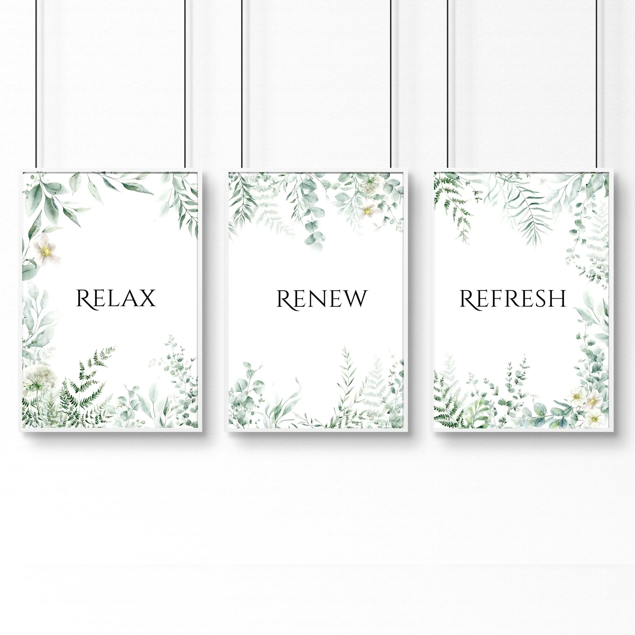 Bathroom Decor Green | Set of 3 wall art prints - Image 11