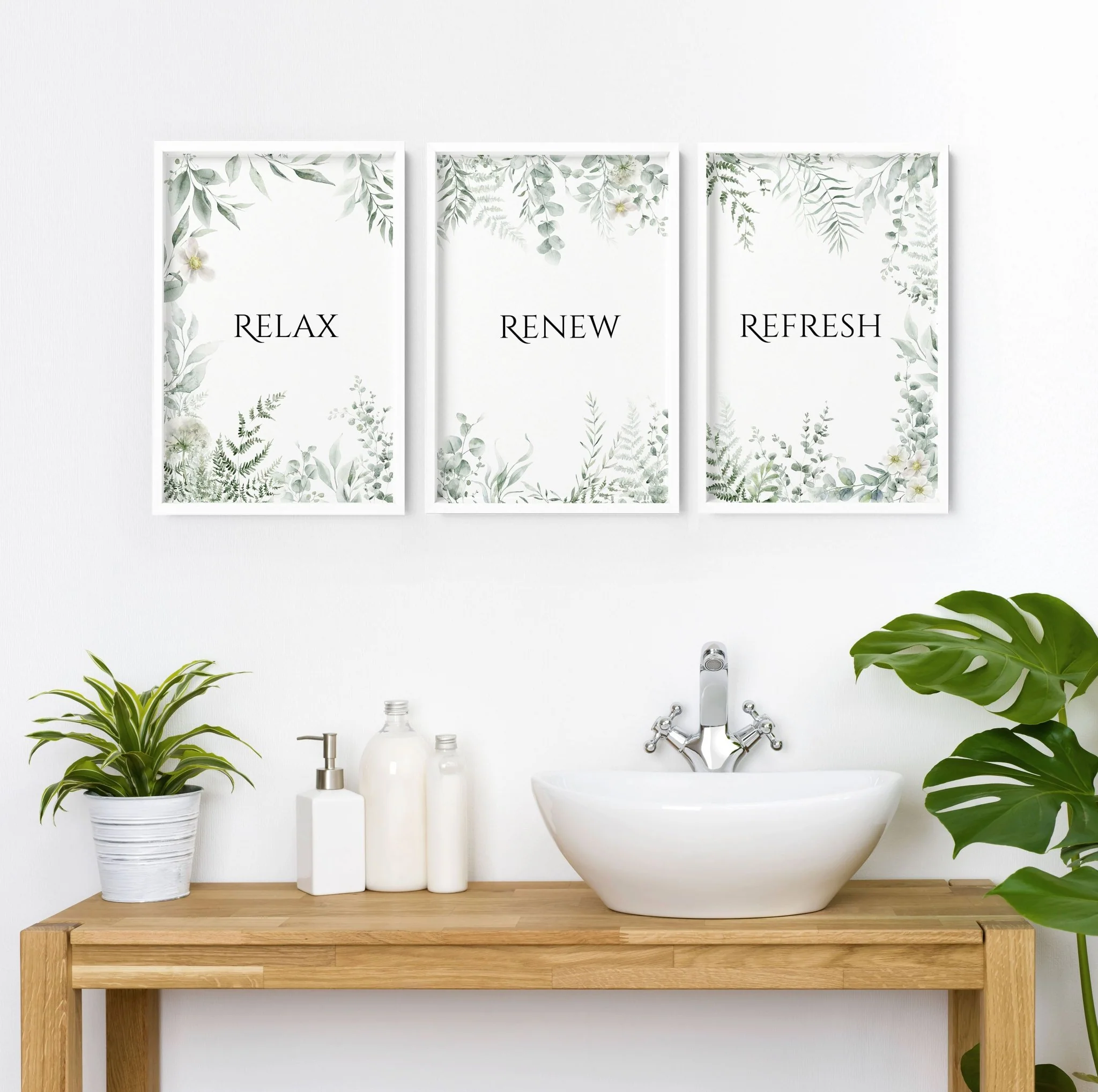 Bathroom Decor Green | Set of 3 wall art prints - Image 6