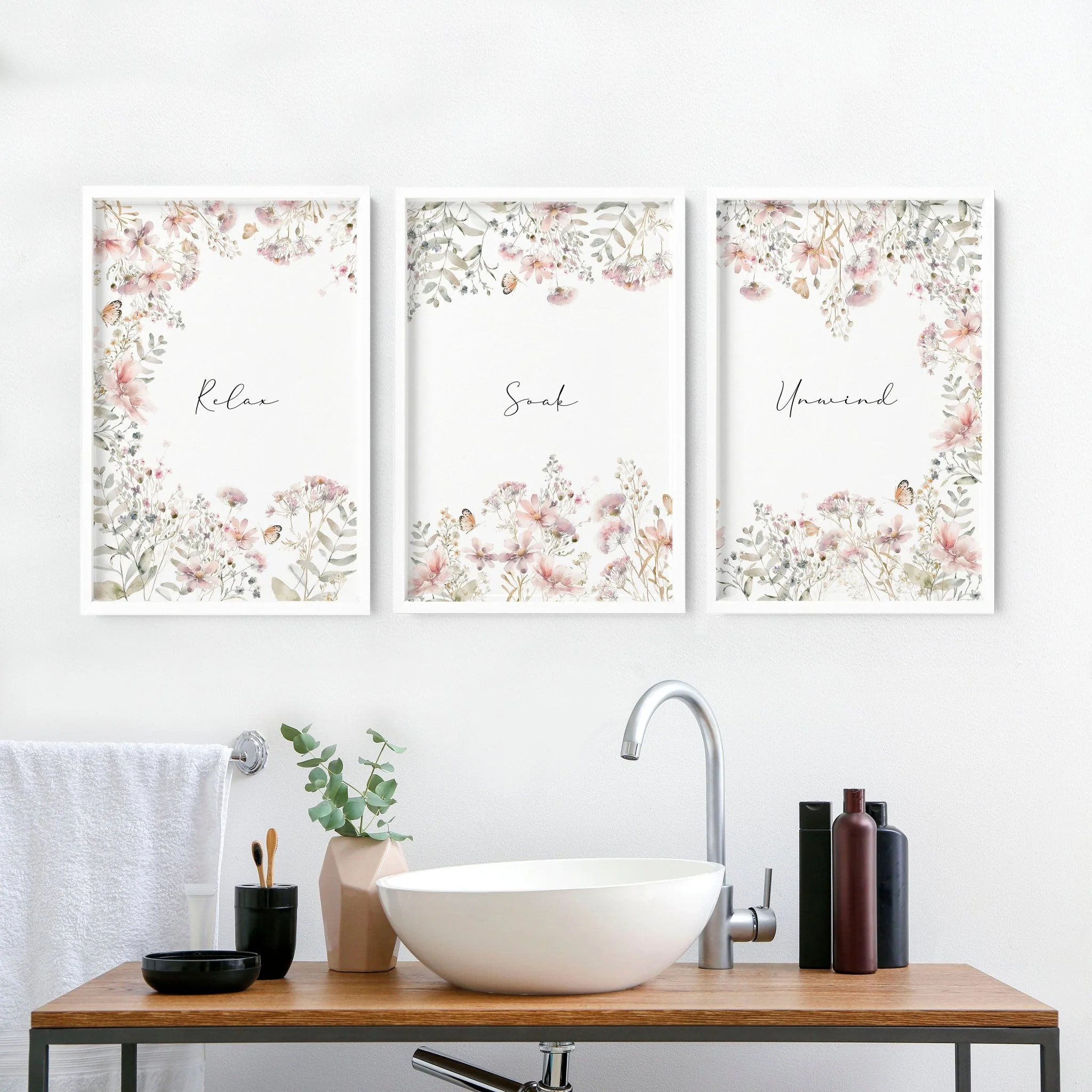 Bathroom Decor On Wall | Set of 3 wall art prints - Image 3