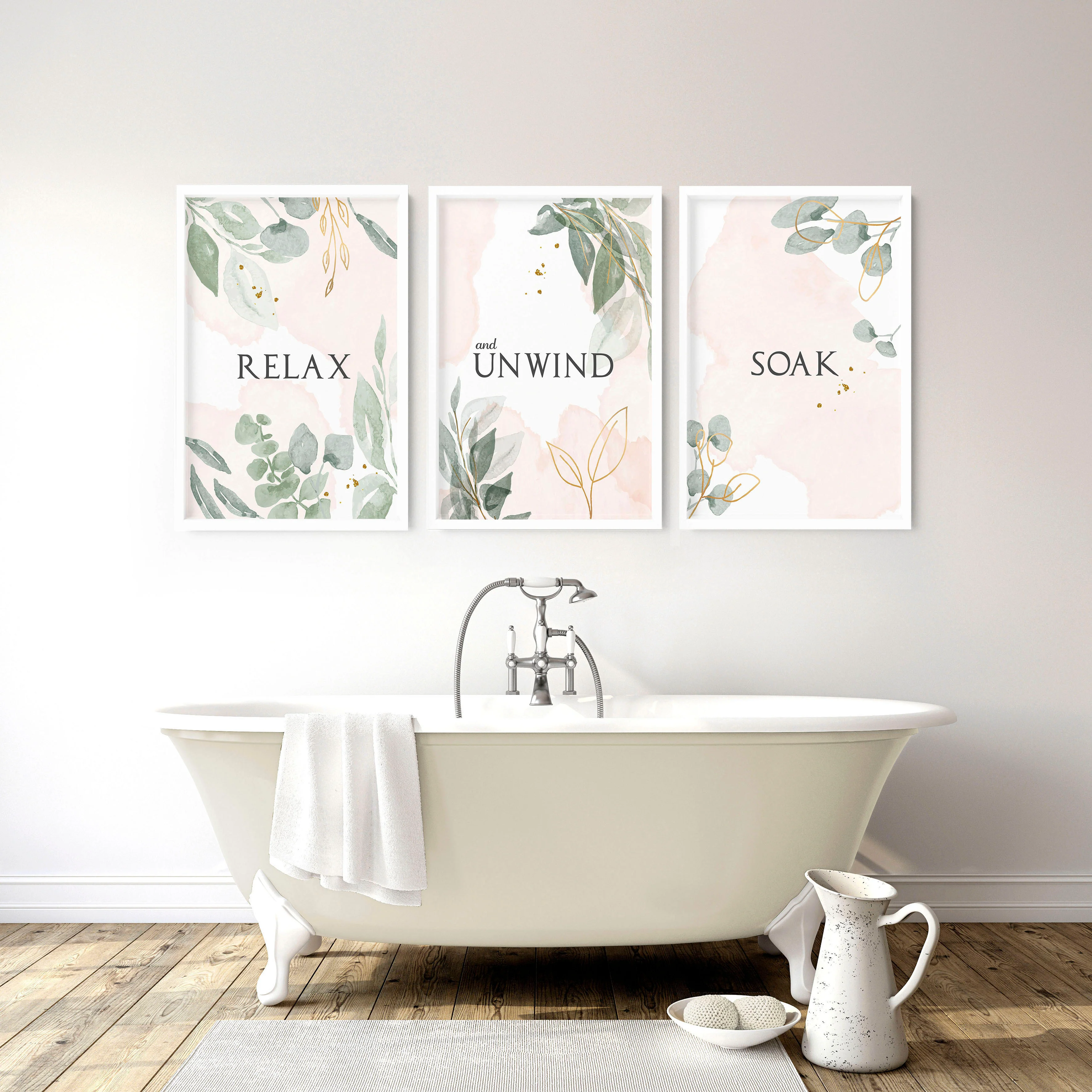 Bathroom decorative accessories uk | Set of 3 art prints - Image 2
